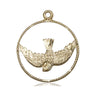 14kt solid gold Holy Spirit dove medal pendant 1 x 7/8 inches handcrafted by Bliss Manufacturing
