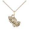 14kt Gold Filled Small Catholic Praying Hands Pendant Necklace 1/2 inch with 18 inch chain by Bliss