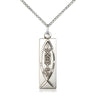 Medium Sterling Silver Jesus Fish Ichthys Pendant Necklace 1-1/8x1/4 inch 18 inch Chain by Bliss