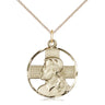 14kt Gold Filled Head of Christ pendant necklace 7/8 x 3/4 inches with 18 inch chain by Bliss Manufacturing