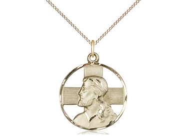14kt Gold Filled Head of Christ pendant necklace 7/8 x 3/4 inches with 18 inch chain by Bliss Manufacturing