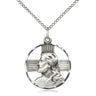 Sterling silver Head of Christ pendant necklace 7/8 x 3/4 inches with 18 inch chain handmade by Bliss