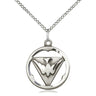 Sterling silver Holy Spirit dove pendant necklace 3/4 inch x 5/8 inch with 18 inch chain handcrafted by Bliss Manufacturing USA