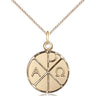 14kt Gold Filled Alpha and Omega Pendant Necklace 3/4 x 5/8 inch with 18 inch chain by Bliss Manufacturing