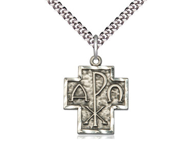 Sterling Silver St. Christopher Patron Saint Medal Necklace 7/8 x 3/4 inch with 24 inch Chain by Bliss