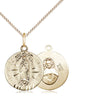 Gold Filled Small Our Lady of Guadalupe Medal Necklace 5/8 x 1/2 with 18 inch Chain by Bliss