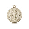 14kt Solid Gold St. John the Baptist Patron Saint Medal Pendant, 3/4 x 5/8 inches, Medium Size, Bliss USA