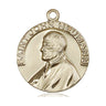 14kt Solid Gold St. John Neumann Patron Saint Medal Pendant, 1 x 7/8 inch, handcrafted by Bliss Manufacturing USA