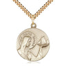 14kt Gold Filled Medium Our Lady Star of the Sea Medal Necklace 1 x 7/8 inch 24 inch Chain Bliss USA
