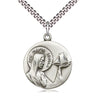 Sterling Silver Our Lady Star of the Sea medal necklace 1 inch pendant with 24 inch chain by Bliss