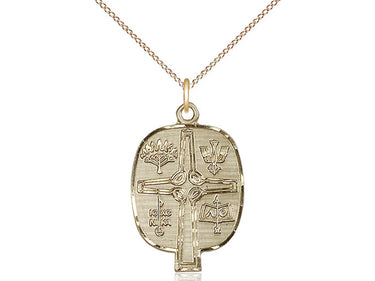 14kt Gold Filled Medium Presbyterian Cross Necklace 1 x 5/8 inches with 18 inch Chain by Bliss