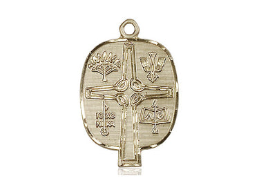 14kt Solid Gold Medium Presbyterian Cross Pendant 1 x 5/8 inches Handcrafted by Bliss