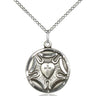 Sterling Silver Lutheran Pendant Necklace 3/4 inch by 5/8 inch with 18 inch chain handmade by Bliss