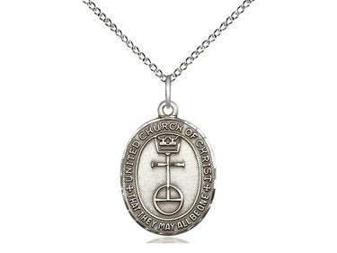 Sterling silver St. Christopher medal necklace, medium size 7/8 x 1/2 inches with 18 inch chain, Bliss