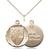 14kt gold filled Episcopal cross pendant necklace, medium size 7/8 x 5/8 inches with 18 inch chain, Bliss