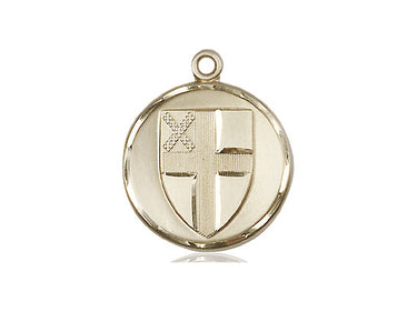 14kt solid gold Episcopal cross medal pendant, medium size 7/8 x 3/4 inches, handcrafted by Bliss