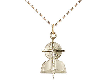 14kt Gold Filled Southern Baptist Pendant Necklace 7/8 x 1/2 inches with 18 inch Chain by Bliss