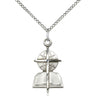 Sterling silver Southern Baptist pendant necklace with 18 inch curb chain, medium 7/8 x 1/2 inch pendant by Bliss