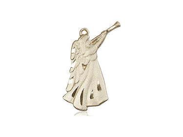 14kt Solid Gold Guardian Angel Medal Pendant 7/8 x 1/2 handcrafted by Bliss Manufacturing