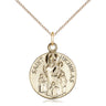 14kt Gold Filled St. Nicholas patron saint medal necklace with 3/4 x 5/8 inch pendant on 18 inch curb chain by Bliss Manufacturing