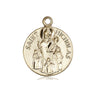 14kt solid gold St. Nicholas patron saint medal pendant 3/4 inch by 5/8 inch medium size handcrafted by Bliss Manufacturing