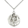 Sterling Silver St. Nicholas Patron Saint Medal Necklace 3/4 x 5/8 inches 18 inch Chain Bliss USA