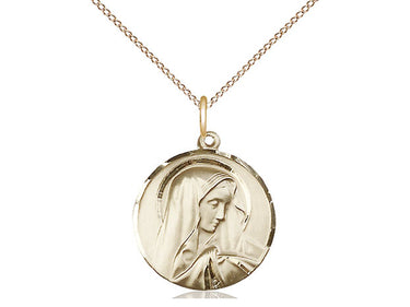 14kt Gold Filled Sorrowful Mother Medal Necklace 3/4 inch on 18 inch chain by Bliss Manufacturing