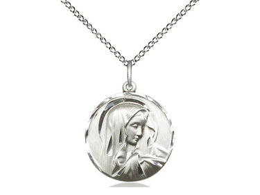 Sterling Silver Sorrowful Mother Pendant Necklace 3/4 x 5/8 inches on 18 inch chain by Bliss