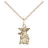 Gold Filled Small Guardian Angel Necklace 1/2 x 1/4 inch with 18 inch Chain by Bliss Manufacturing