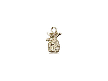 14kt Solid Gold Small Littlest Angel Medal Pendant 3/8 x 1/4 inch Handcrafted by Bliss Manufacturing