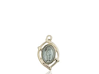 14kt solid gold Miraculous Medal pendant 5/8 inch by Bliss Manufacturing