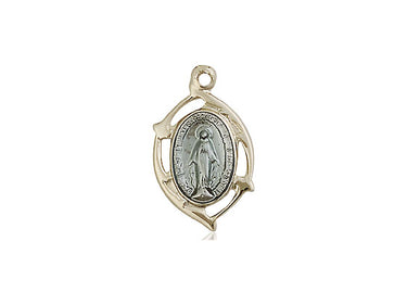 14kt Solid Gold Miraculous Medal Pendant 3/4 x 3/8 inches handcrafted by Bliss
