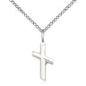 Small Sterling Silver Cross Necklace 5/8x1/4 Pendant 18 Inch Chain Handcrafted USA Bliss Manufacturing