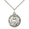Sterling Silver St. Philomena Patron Saint Medal Necklace 3/4 inch by 5/8 inch with 18 inch chain by Bliss