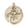 14kt Solid Gold Santo Nino de Atocha patron saint medal pendant 1 x 7/8 inch handcrafted by Bliss Manufacturing