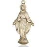 14kt Solid Gold Large Miraculous Medal Pendant 1 3/8 x 5/8 inches handcrafted by Bliss Manufacturing USA
