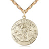 Gold Filled St. Roch Patron Saint Medal Necklace 1 1/8 x 1 inch with 24 inch Chain by Bliss