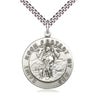Sterling Silver St. Roch Patron Saint Medal Necklace 1 1/8 x 1 with 24 inch Chain by Bliss