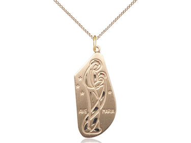 Gold Filled Ave Maria Medal Necklace 1 1/4 inch with 18 inch chain by Bliss Manufacturing