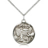 Sterling silver Noah pendant necklace, 3/4 inch medal with 18 inch curb chain, handcrafted by Bliss Manufacturing