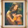 Jesus With Child Catholic framed wall art 16x20 antique gold frame by Adolfo Simeone