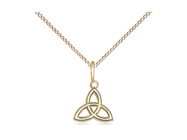 14kt Gold Filled Trinity Irish Knot Catholic Necklace 3/8 inch pendant 18 inch chain by Bliss Manufacturing