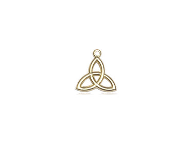 14kt Solid Gold Trinity Irish Knot Pendant 3/8x3/8 inch small Celtic medal Bliss