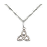 Sterling Silver Small Trinity Irish Knot Pendant Necklace 3/8 x 3/8 inch with 18 inch Chain by Bliss