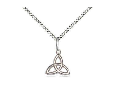 Sterling Silver Small Trinity Irish Knot Pendant Necklace 3/8 x 3/8 inch with 18 inch Chain by Bliss