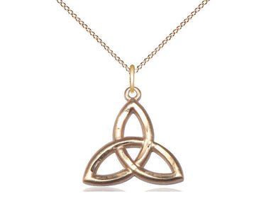 14kt Gold Filled Trinity Irish Knot Pendant Necklace 3/4 x 3/4 inch Medium 18 inch Chain Bliss