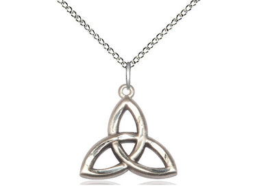 Sterling Silver Trinity Irish Knot Necklace 3/4 inch pendant with 18 inch chain handmade by Bliss Manufacturing