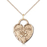 14kt gold filled shamrock heart pendant necklace 3/4 inch with 18 inch chain handmade by Bliss