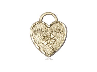 14kt Solid Gold Good Luck Shamrock Heart Pendant 3/4 x 5/8 inch handcrafted by Bliss Manufacturing