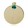 14kt solid gold shamrock medal pendant, 1 inch by 7/8 inch, handcrafted in USA by Bliss Manufacturing